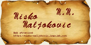 Miško Maljoković vizit kartica